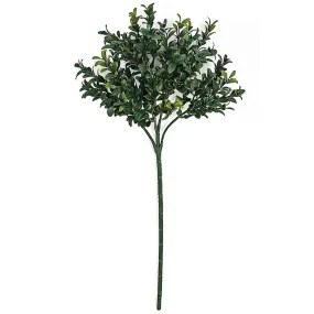 12" IFR UV-Proof Outdoor Artificial Boxwood Stem Pick -2 Tone Green (pack of 24)