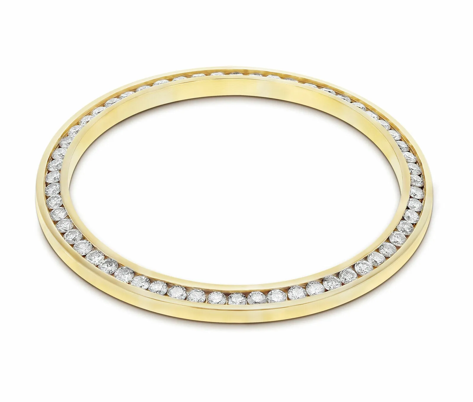 1.30CT CHANNEL SET DIAMOND BEZEL 18KY FOR ROLEX DATEJUST, DAY DATE PRESIDENT 36M