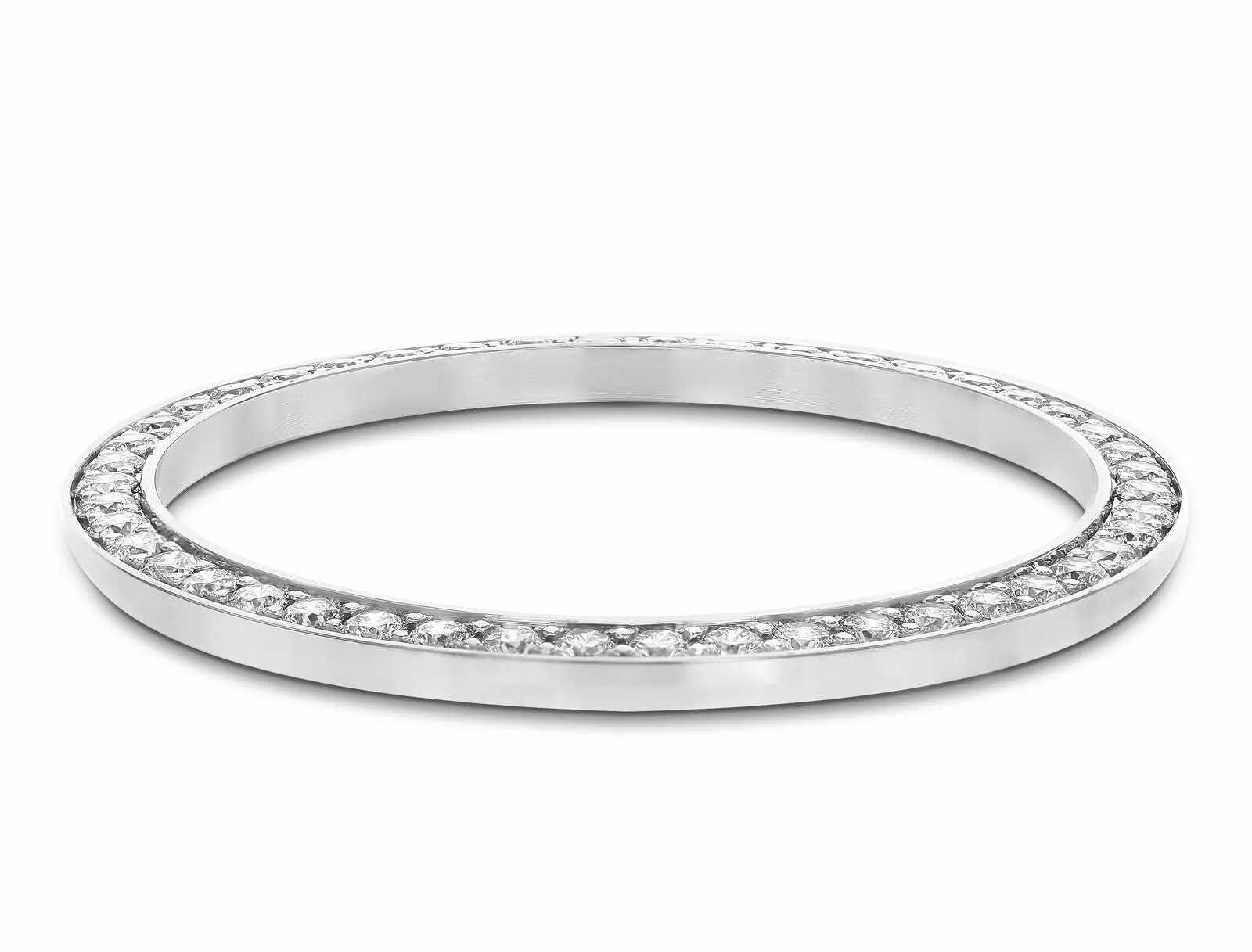 1.50CT PAVE BEAD SET DIAMOND BEZEL 18KW FOR ROLEX FULL SIZE DATEJUST & PRESIDENT