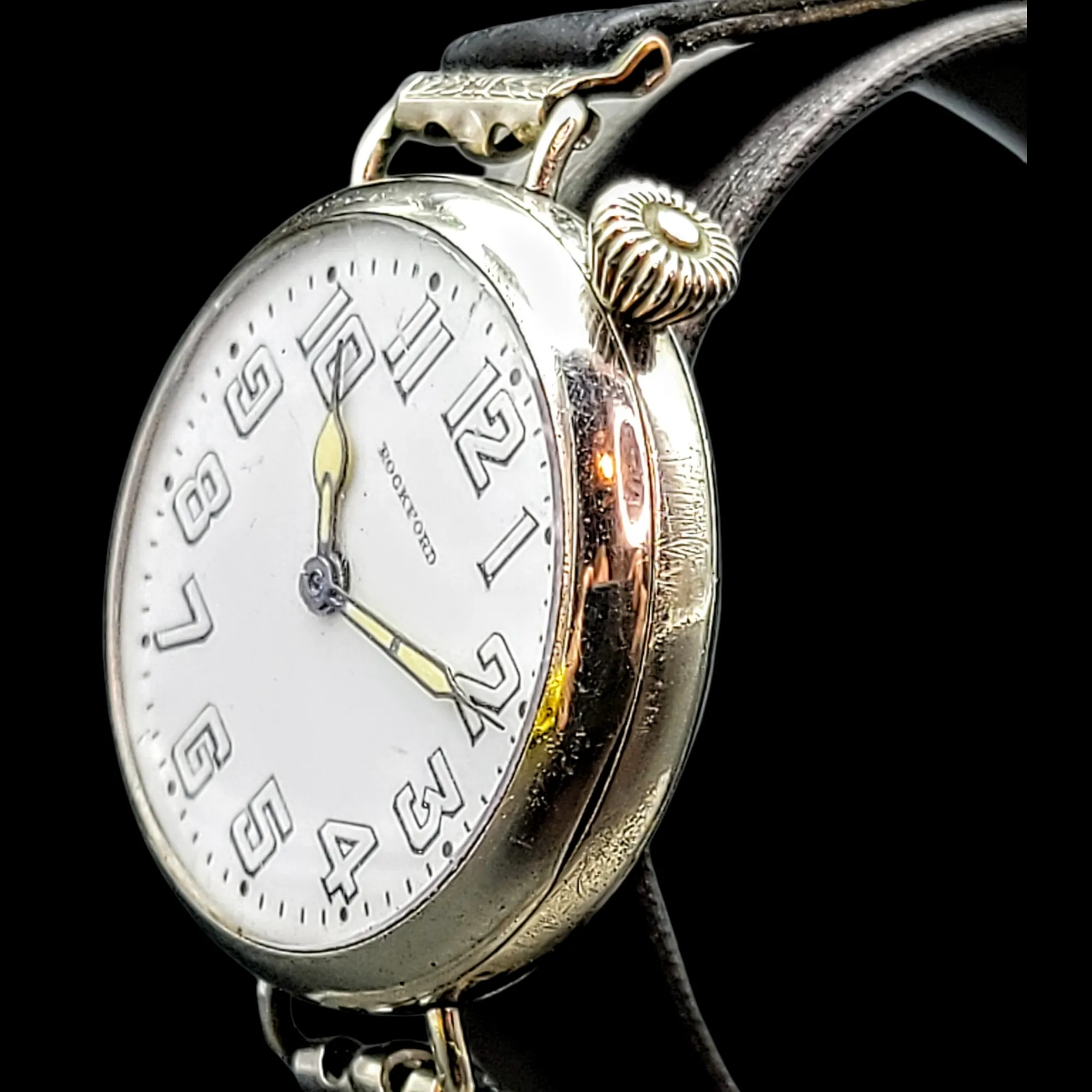 1910 ROCKFORD Trench Watch 15 Jewels Grade 164