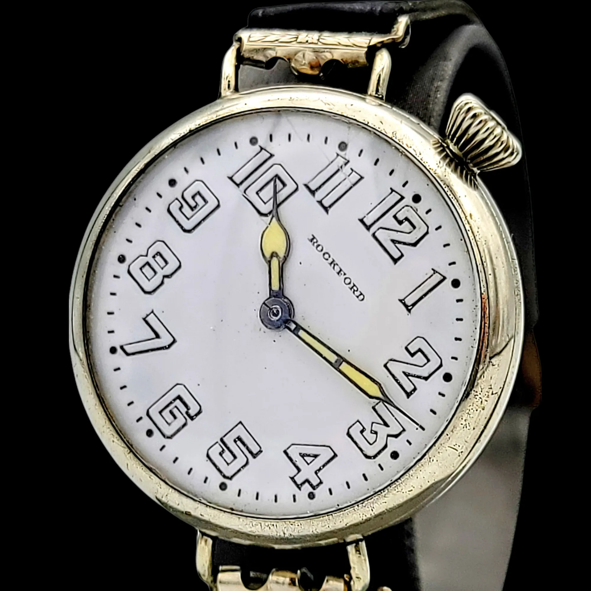 1910 ROCKFORD Trench Watch 15 Jewels Grade 164