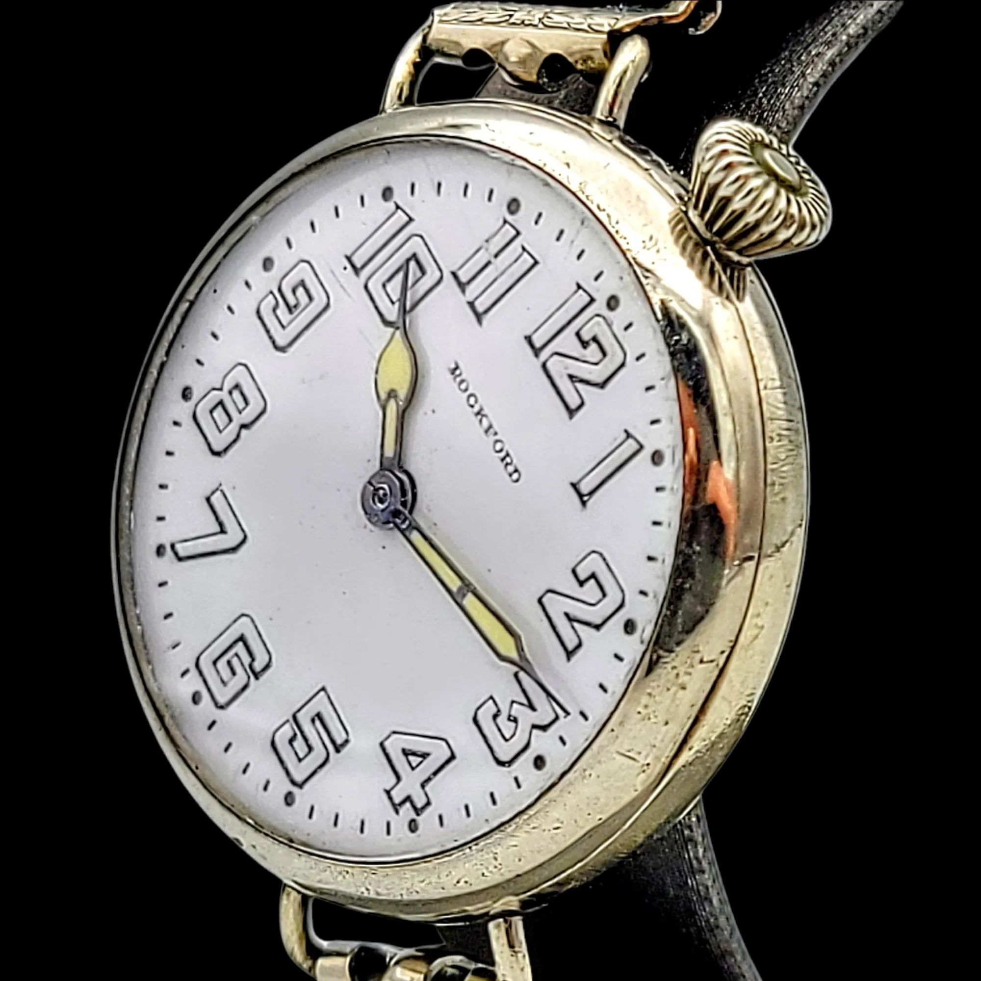 1910 ROCKFORD Trench Watch 15 Jewels Grade 164