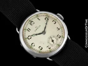 1923 Omega Vintage Mens Officer's Style Sterling Silver Watch