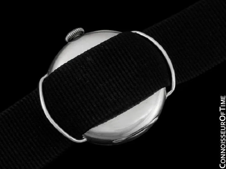 1923 Omega Vintage Mens Officer's Style Sterling Silver Watch