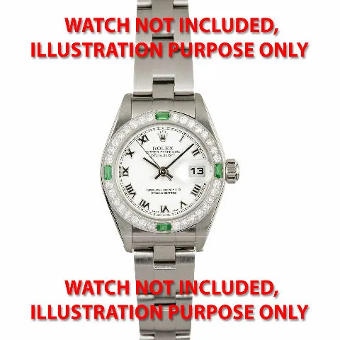 1CT BEAD SET DIAMOND BEZEL 18KW FITS ROLEX DATE, DATEJUST, PRES WITH EMERALDS