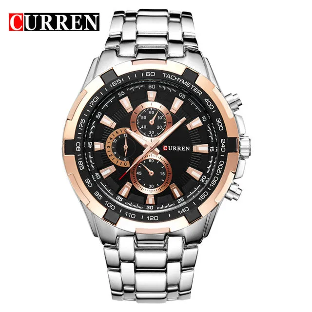 2017 Curren Brand fashion Quartz Watch men full steel Clock Male Wrist watch waterproof Relogio Masculino Casual wristwatch