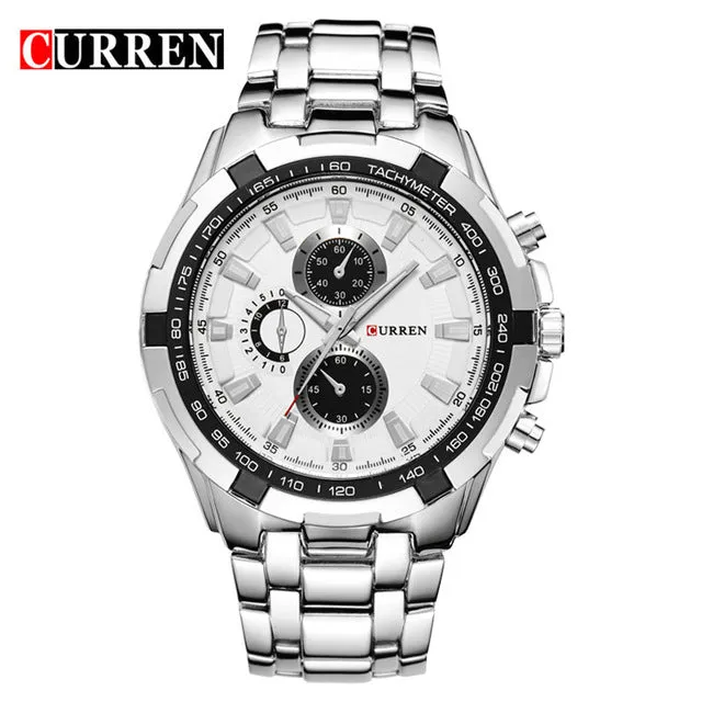 2017 Curren Brand fashion Quartz Watch men full steel Clock Male Wrist watch waterproof Relogio Masculino Casual wristwatch