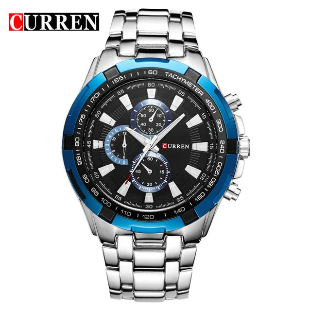 2017 Curren Brand fashion Quartz Watch men full steel Clock Male Wrist watch waterproof Relogio Masculino Casual wristwatch