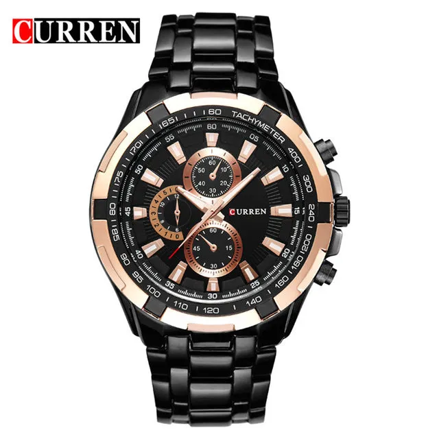 2017 Curren Brand fashion Quartz Watch men full steel Clock Male Wrist watch waterproof Relogio Masculino Casual wristwatch