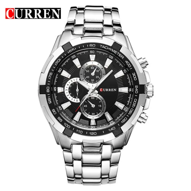 2017 Curren Brand fashion Quartz Watch men full steel Clock Male Wrist watch waterproof Relogio Masculino Casual wristwatch