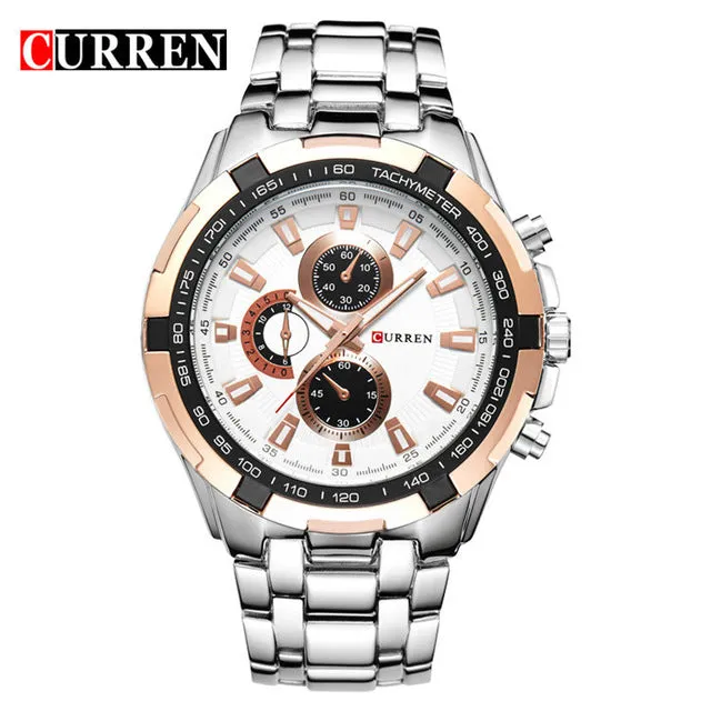 2017 Curren Brand fashion Quartz Watch men full steel Clock Male Wrist watch waterproof Relogio Masculino Casual wristwatch