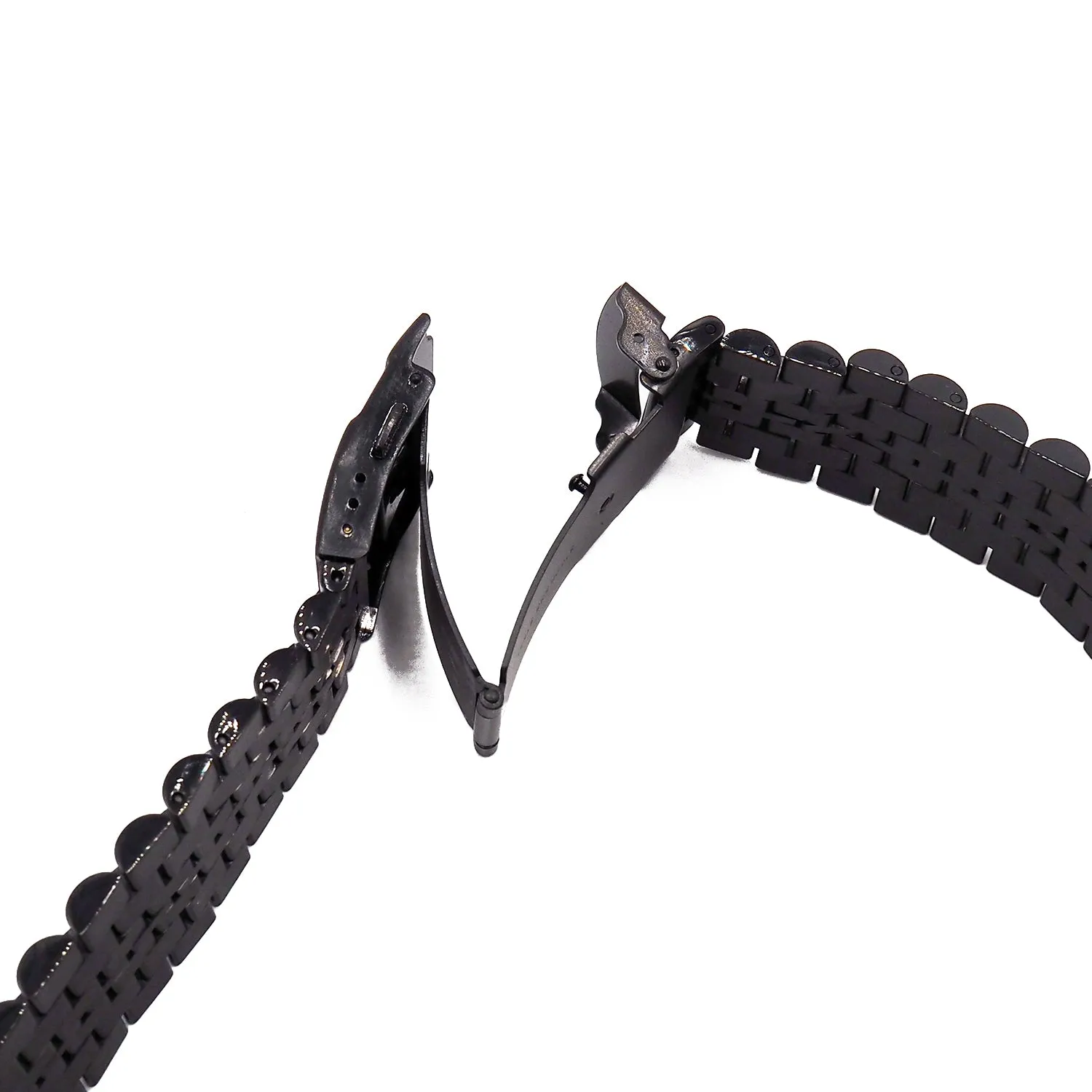 20mm, 22mm Straight End PVD Black Stainless Steel Watch Strap, Model 3