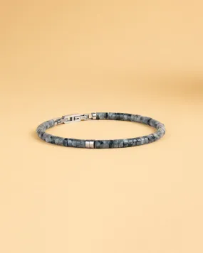 2mm Bracelet with Larvikite stones and titanium element