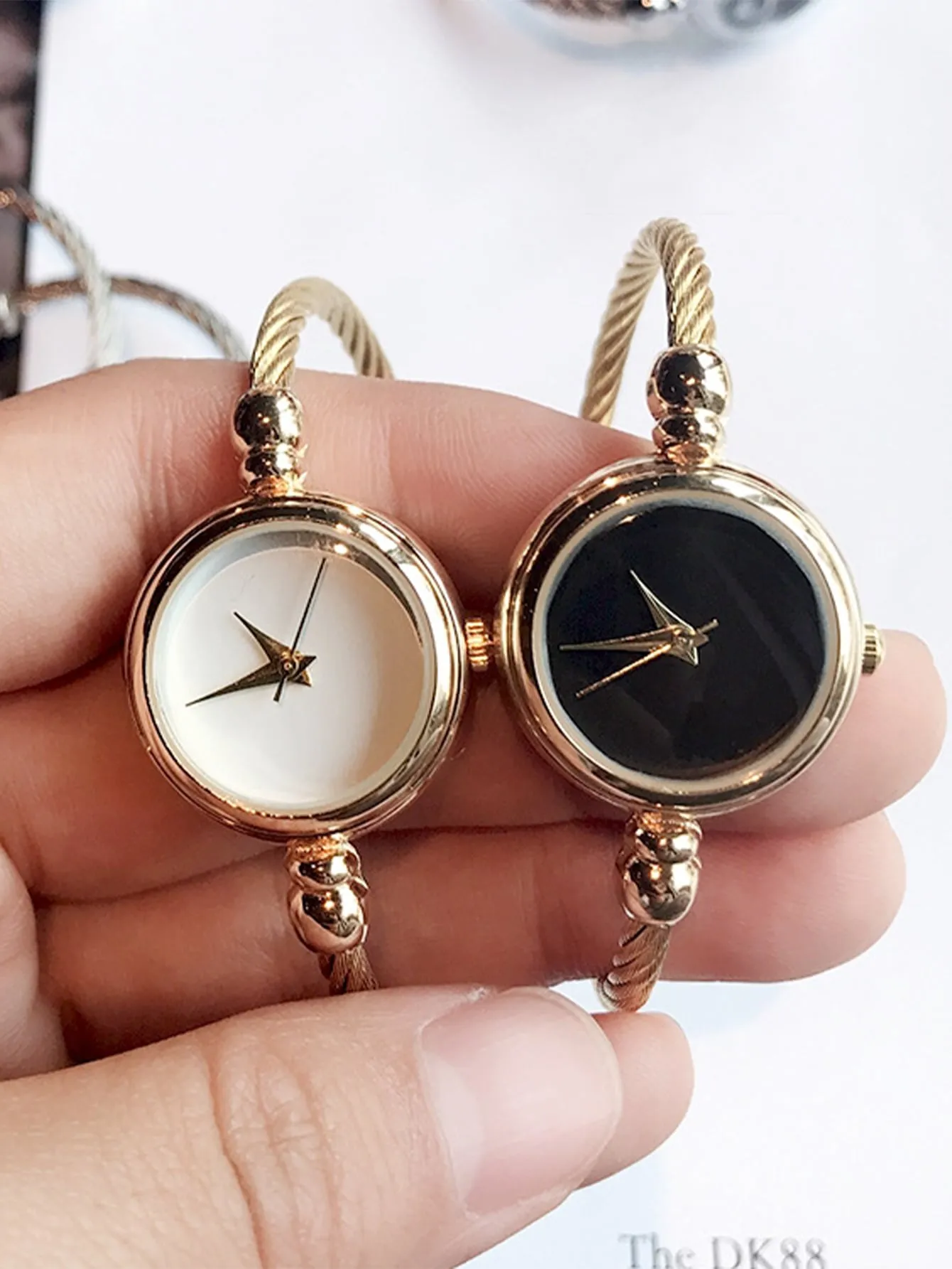 2pcs/set Round Pointer Quartz Watch