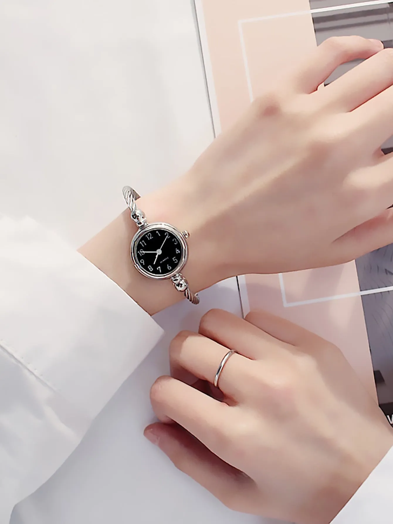2pcs/set Round Pointer Quartz Watch
