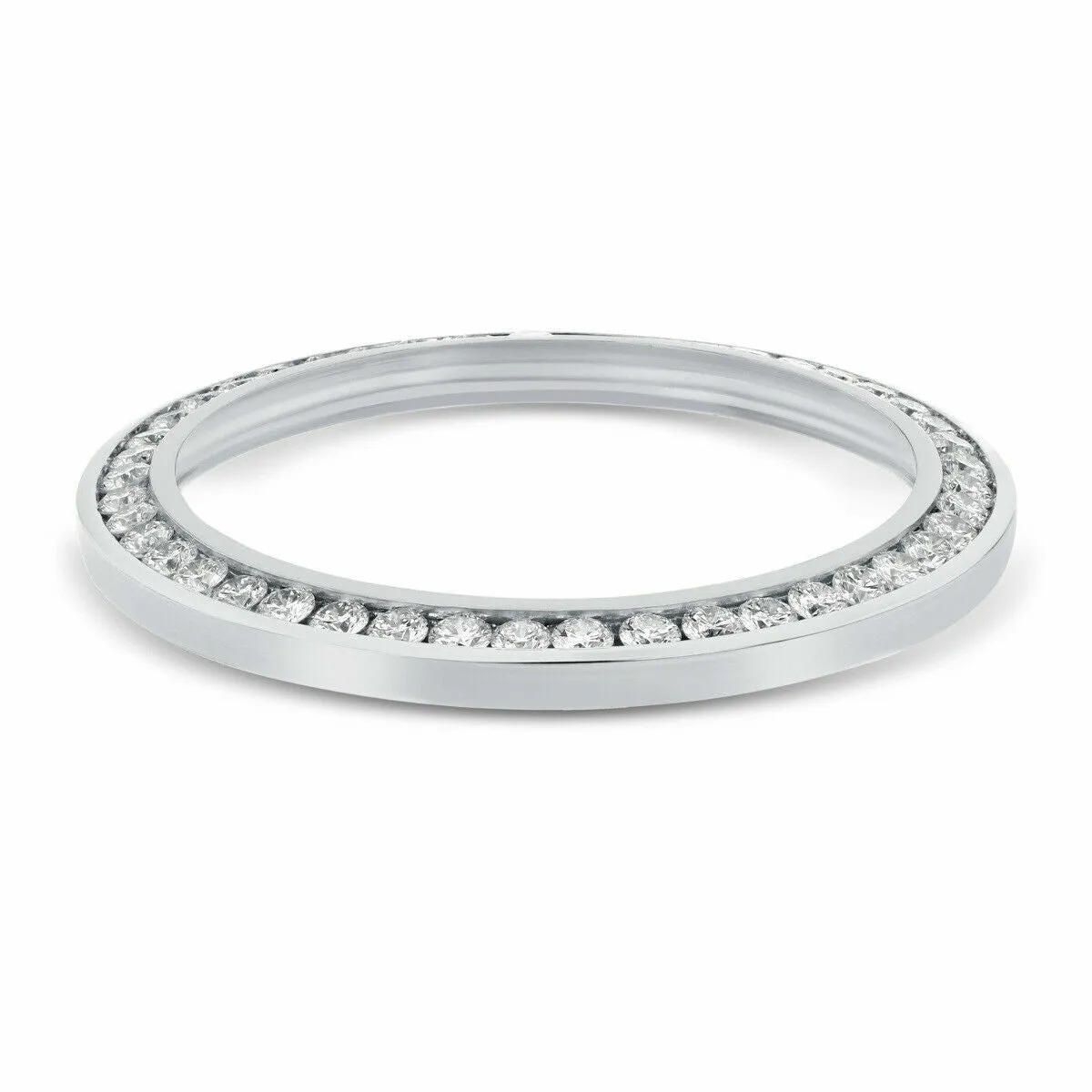 3.15CT CHANNEL DIAMOND BEZEL FOR ROLEX DATEJUST 41MM 126300, 126334 STAINLESS ST