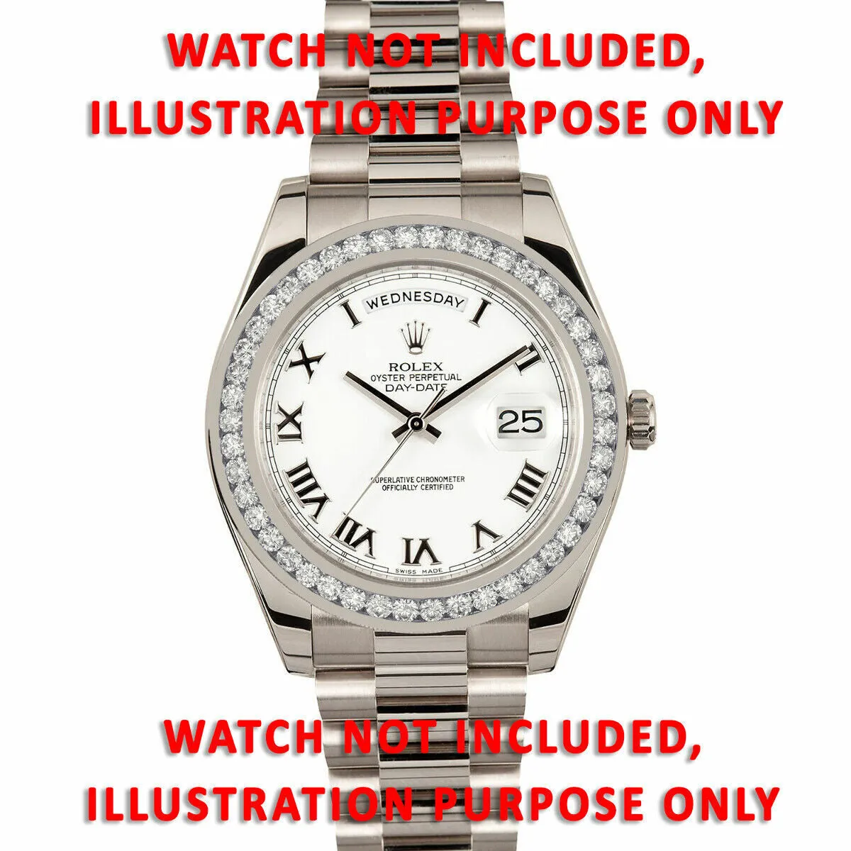 3.15CT CHANNEL DIAMOND BEZEL FOR ROLEX DATEJUST 41MM 126300, 126334 STAINLESS ST