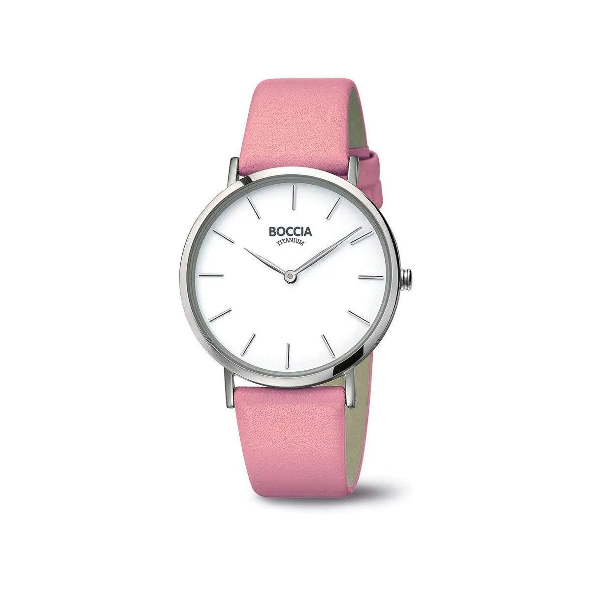 3273-03 - Ladies Titanium Watch with Pink Leather Strap