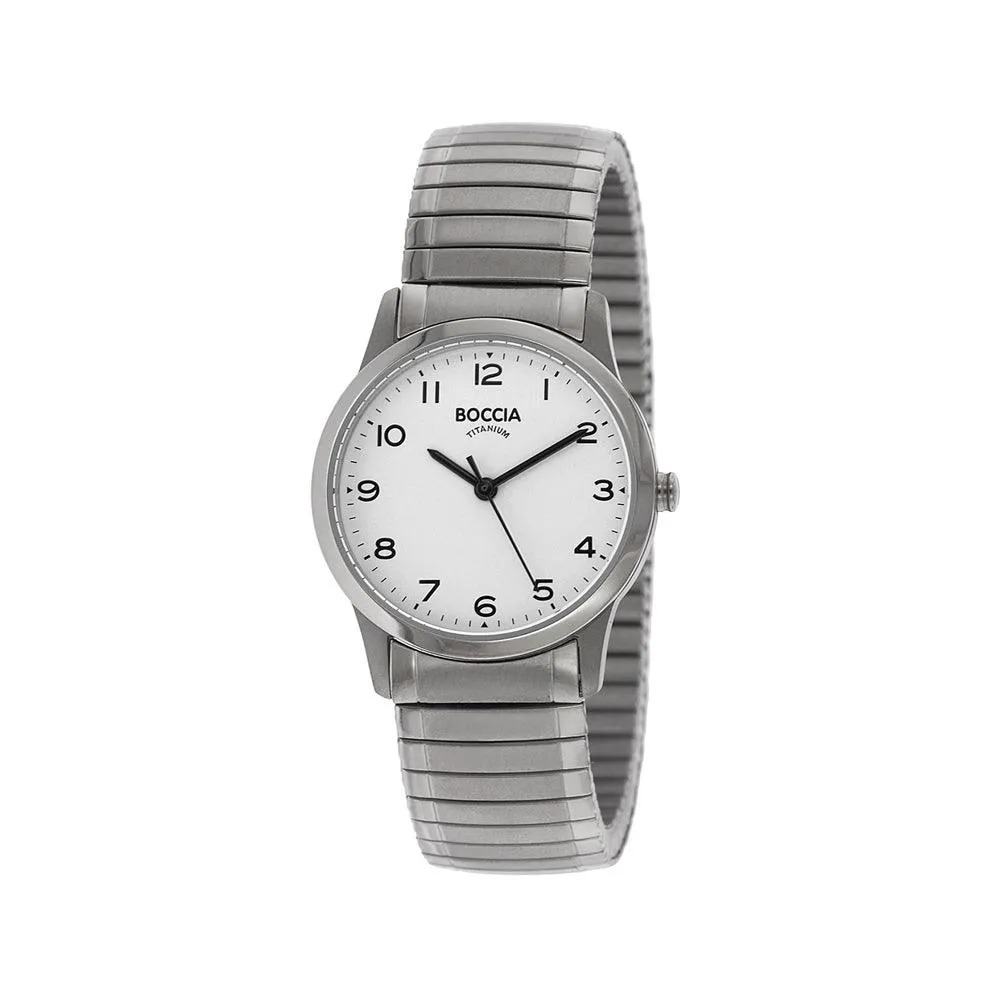 3287-01 - Ladies Titanium Everyday Watch with White Dial