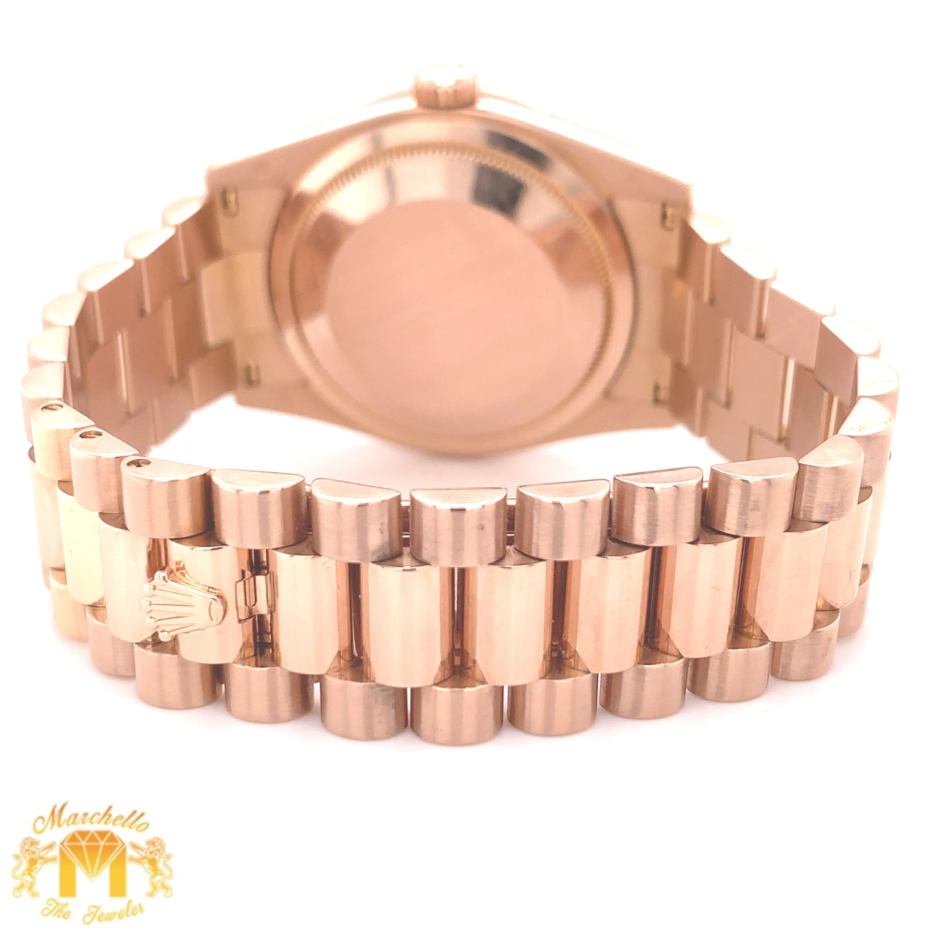 36mm Rose Gold Rolex Day Date Presidential Watch (factory diamond dial)