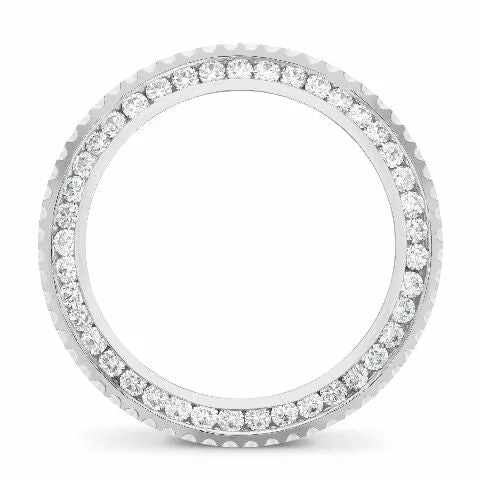 3CT CHANNEL DIAMOND BEZEL WITH RIDGES FOR ROLEX SUBMARINER, GMT MASTER 2 STEEL