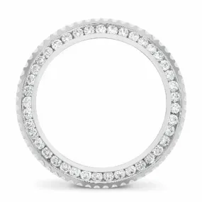 3CT CHANNEL DIAMOND BEZEL WITH RIDGES FOR ROLEX SUBMARINER, GMT MASTER 2 STEEL