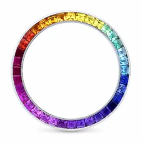 3CT SYNTHETIC RAINBOW BEZEL FOR ROLEX SUBMARINER, GMT, YACHTMASTER 40MM