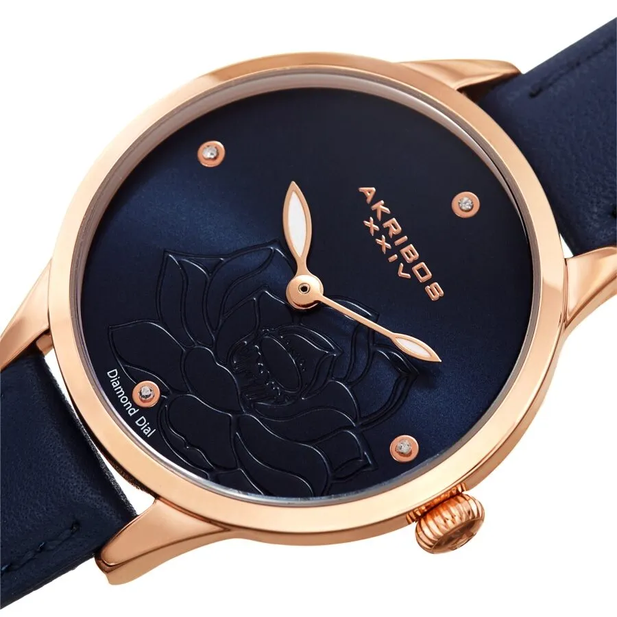 Akribos Xxiv Quartz Diamond Blue Dial Ladies Watch AK1047BU