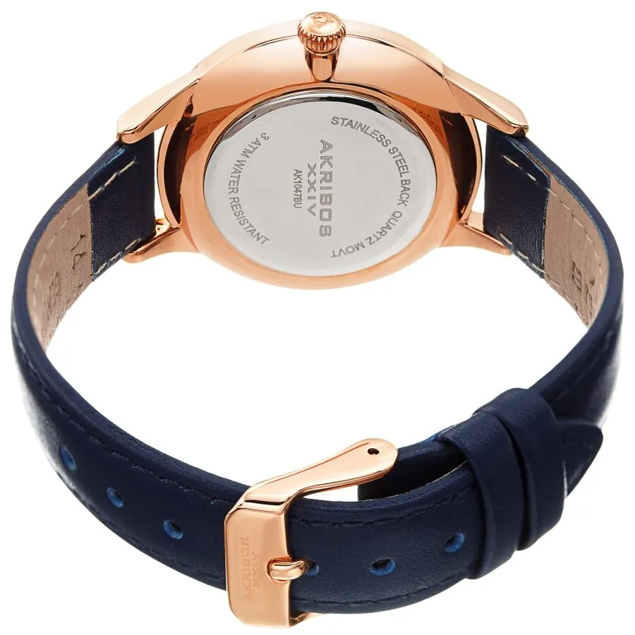Akribos Xxiv Quartz Diamond Blue Dial Ladies Watch AK1047BU