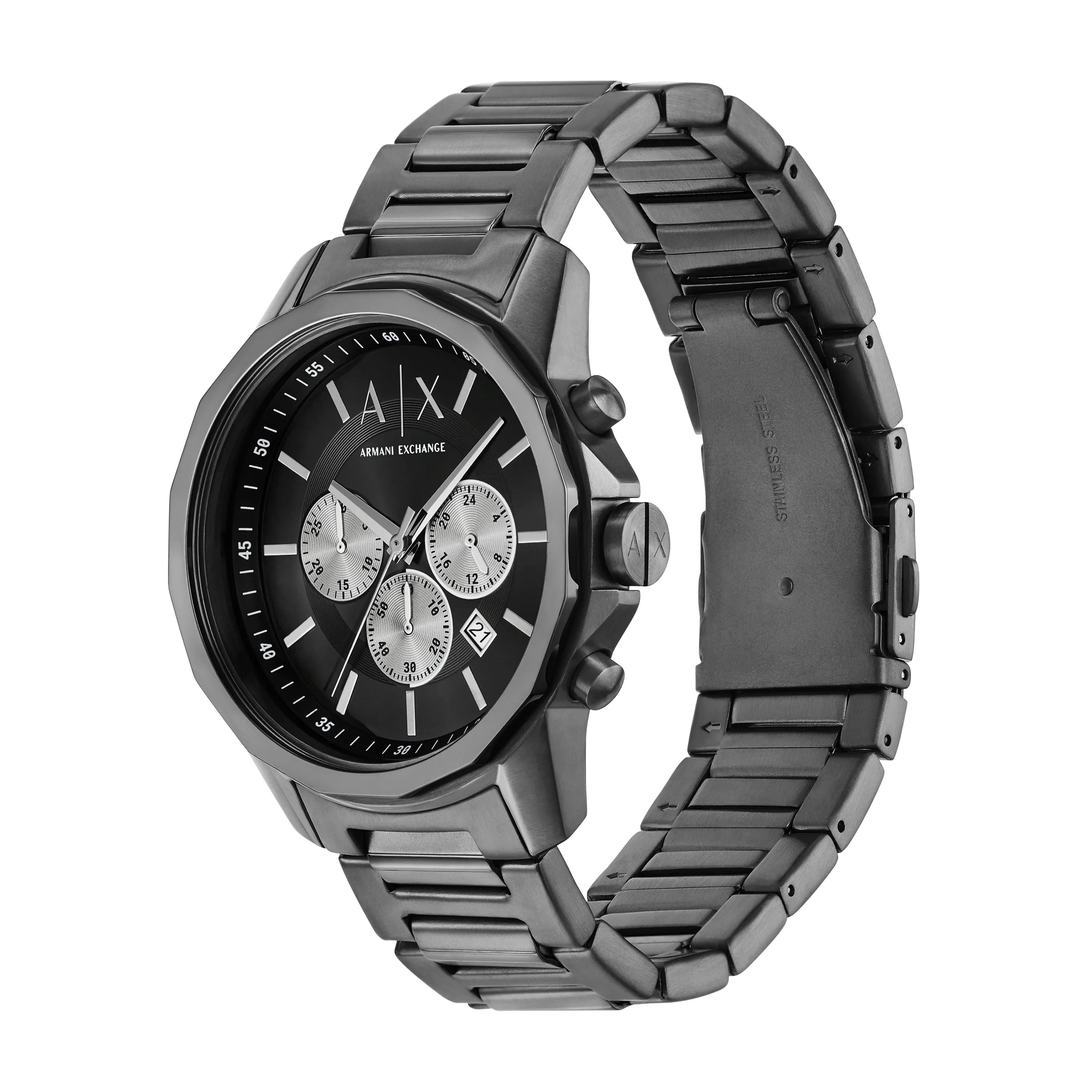 Armani Exchange Chronograph Gunmetal Stainless Steel Watch AX1765