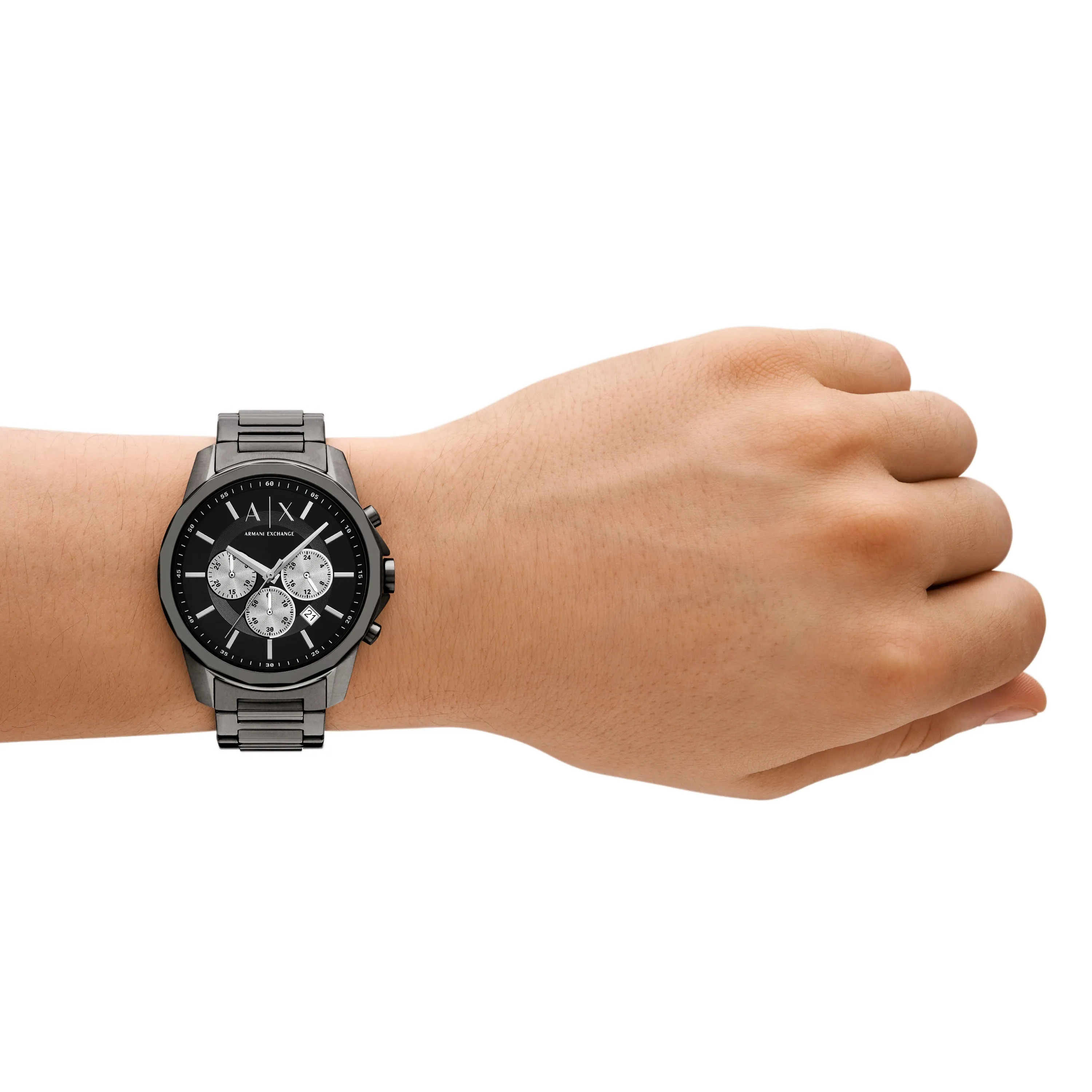 Armani Exchange Chronograph Gunmetal Stainless Steel Watch AX1765