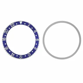 BEZEL & INSERT FOR 40MM ROLEX GMT WATCH 1670 1675  16750 16753 16758 BLUE