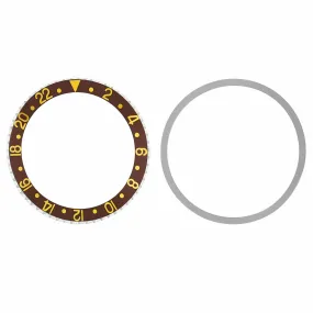 BEZEL & INSERT FOR OLDER ROLEX GMT 1670 1675 16750 16753 16558 BROWN GOLD FONTS