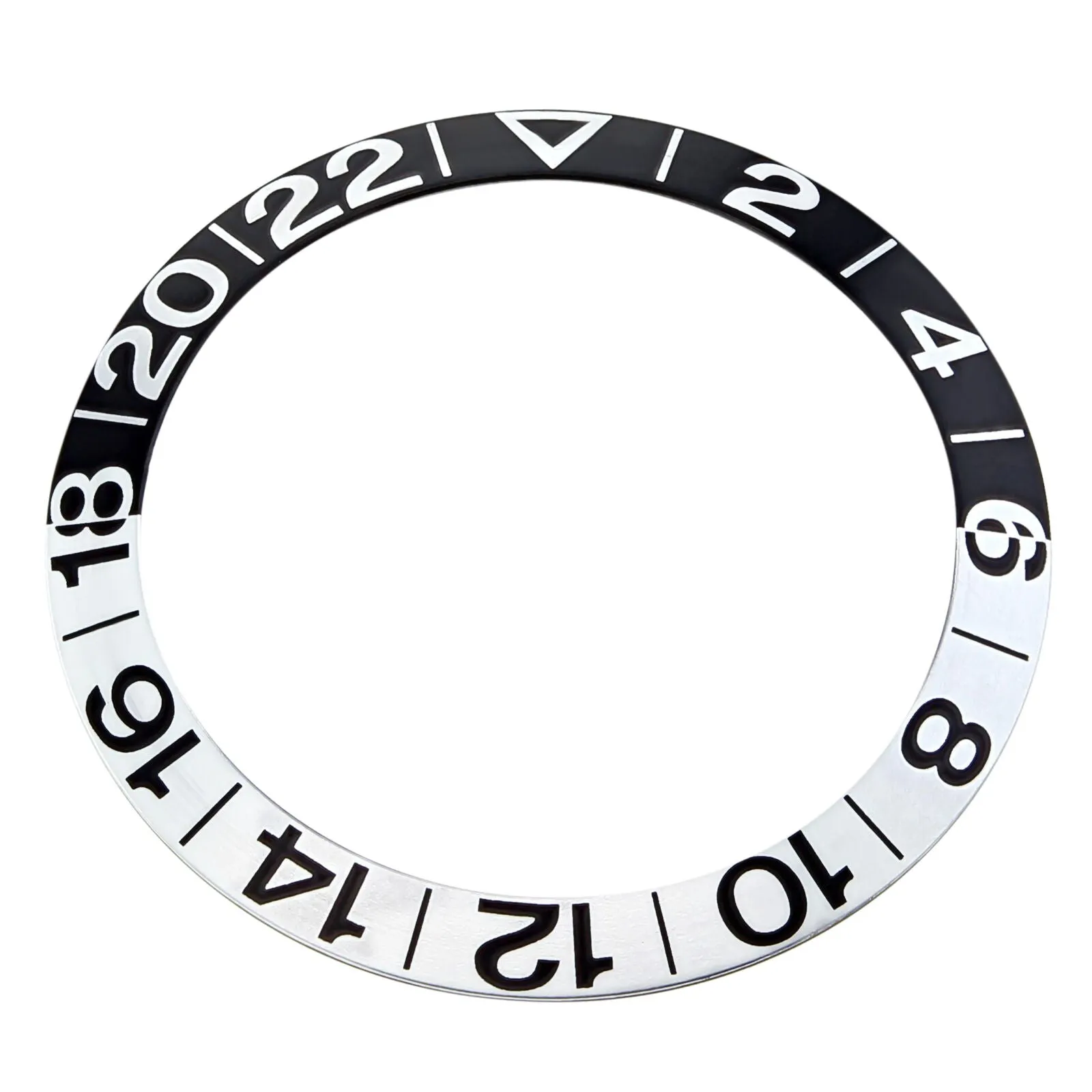 BEZEL INSERT FOR OMEGA GMT 300M SEAMASTER 2534.50 168.1620 50TH ANV BLACK/SILVER