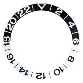 BEZEL INSERT FOR OMEGA GMT 300M SEAMASTER 2534.50 168.1620 50TH ANV BLACK/SILVER