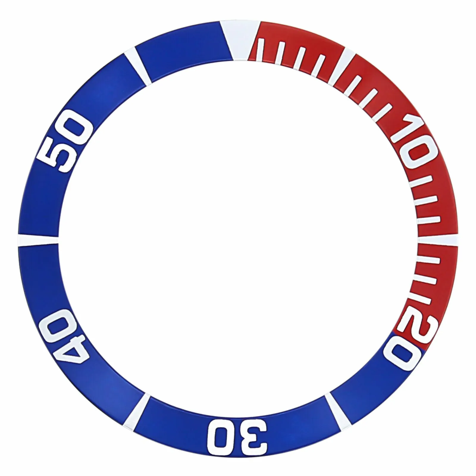 BEZEL INSERT FOR SEIKO 5 SEA URCHIN SNZF15K1,SNZF17 WATCH AUTO DIVER BLUE/RED
