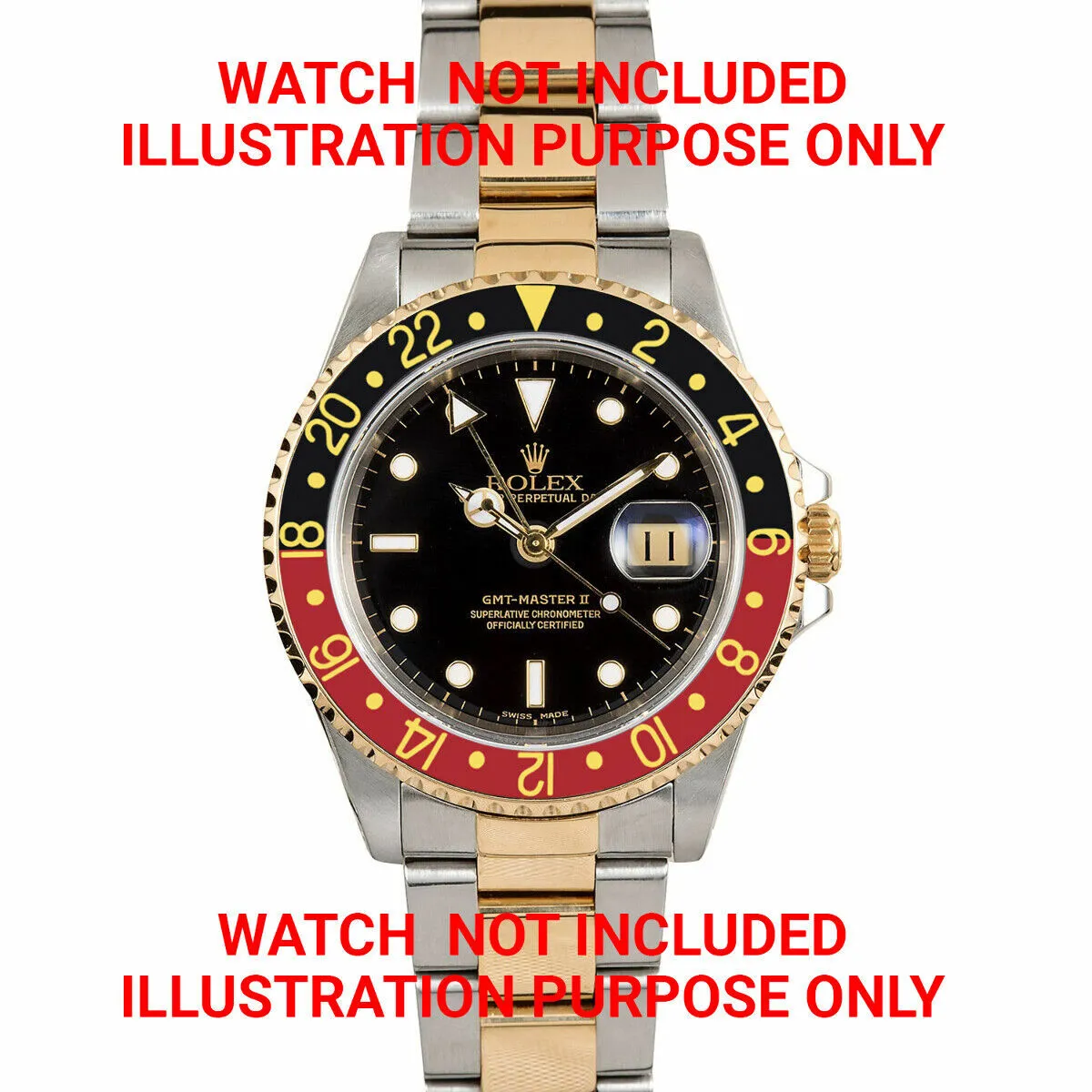 BEZEL,INSERT,RETAINING FOR  ROLEX GMT 18K GOLD 16700 16710 16718 16713 BLACK/RED