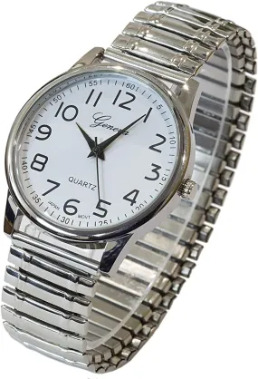 Blekon Collections Unisex Large Face Easy to Read 40mm Case Japanese Quartz Movement Stretch Band Watch