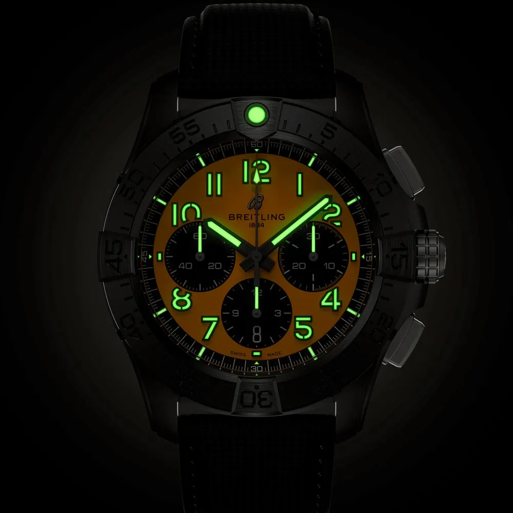 Breitling Avenger B01 Chronograph 44mm Night Mission Yellow Dial Ceramic Automatic Gents Watch SB0147101I1X2