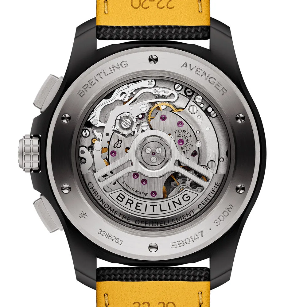 Breitling Avenger B01 Chronograph 44mm Night Mission Yellow Dial Ceramic Automatic Gents Watch SB0147101I1X2