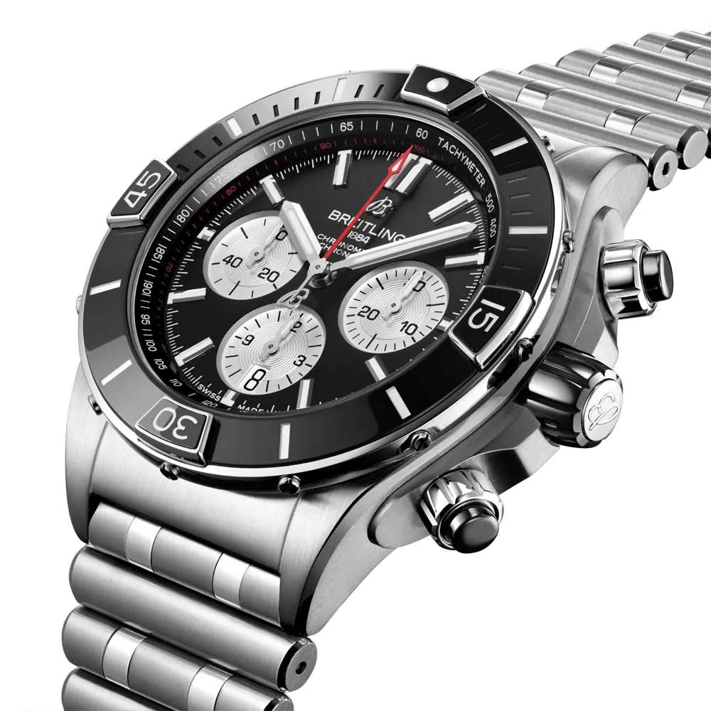 Breitling Super Chronomat B01 Chronograph 44mm Black Dial Automatic Gents Watch AB0136251B1A1