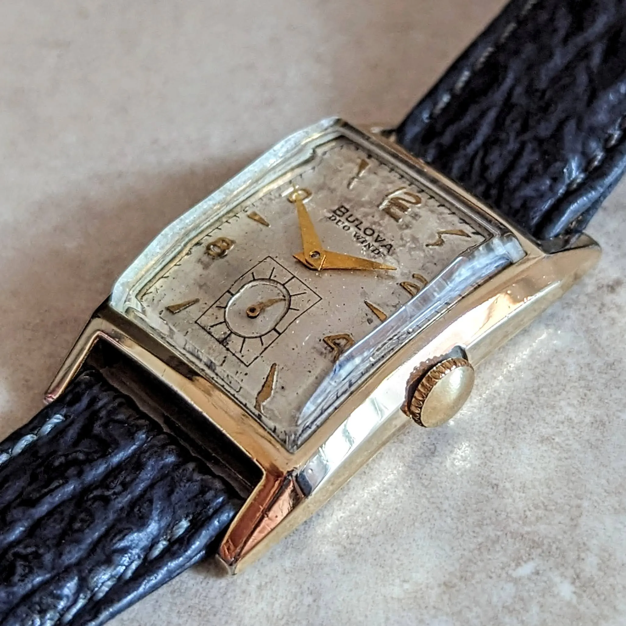BULOVA 1950 DUO WIND Automatic Wristwatch 17 Jewels Cal. 9AB Swiss Made Watch