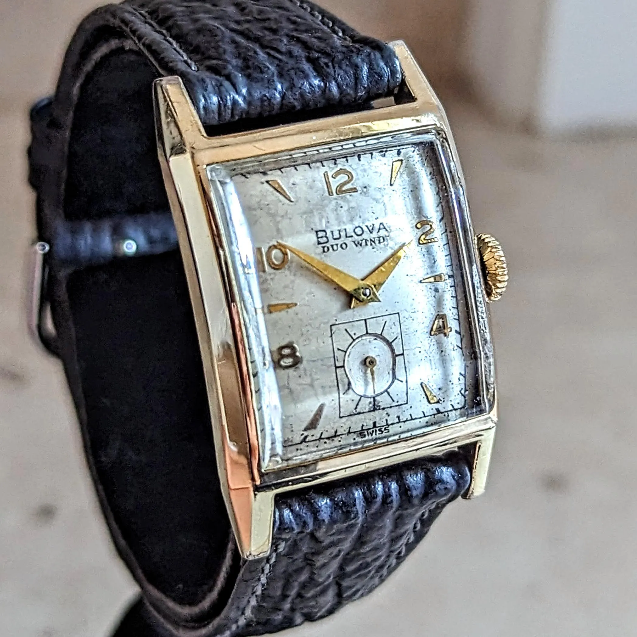 BULOVA 1950 DUO WIND Automatic Wristwatch 17 Jewels Cal. 9AB Swiss Made Watch