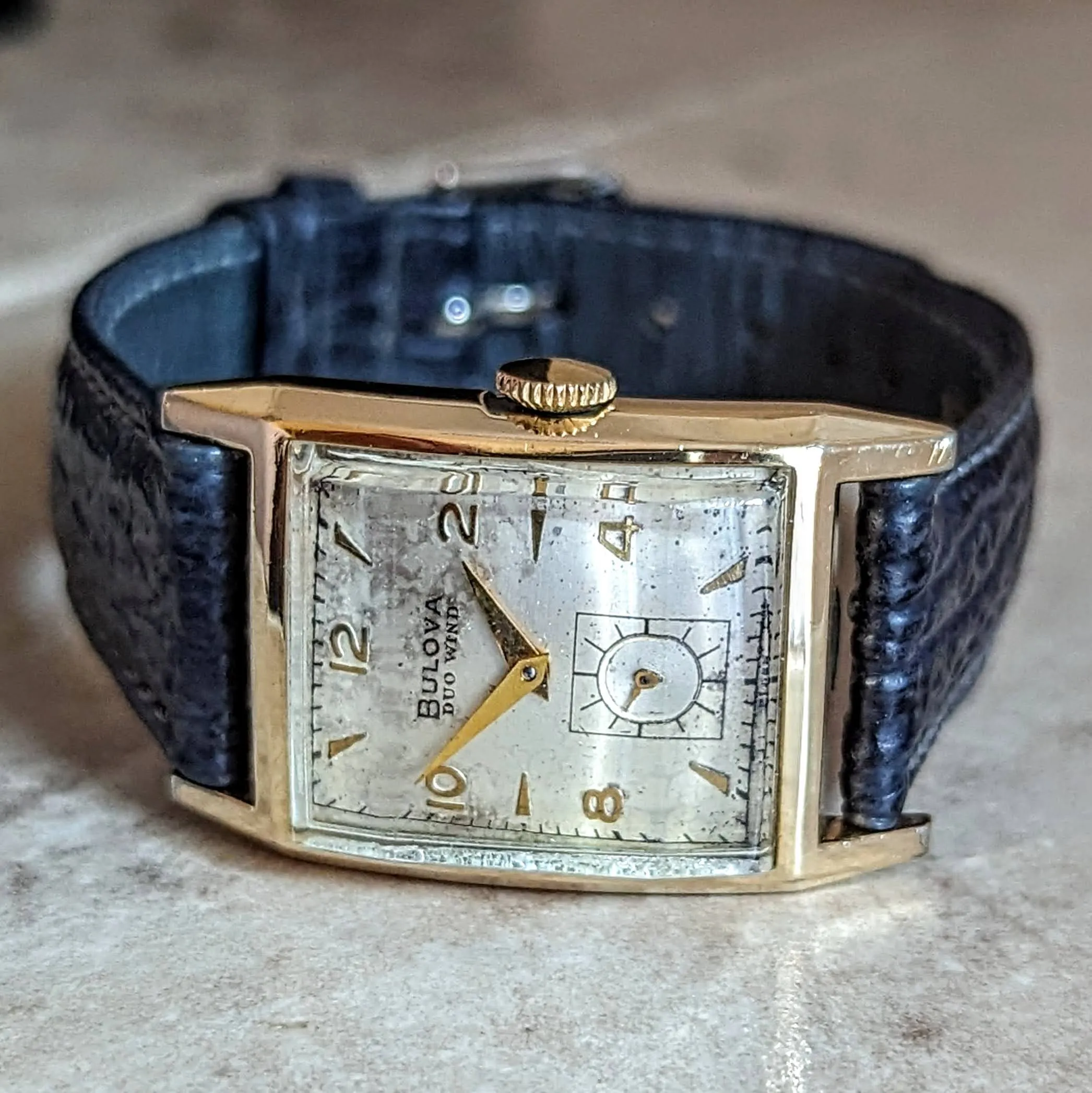 BULOVA 1950 DUO WIND Automatic Wristwatch 17 Jewels Cal. 9AB Swiss Made Watch