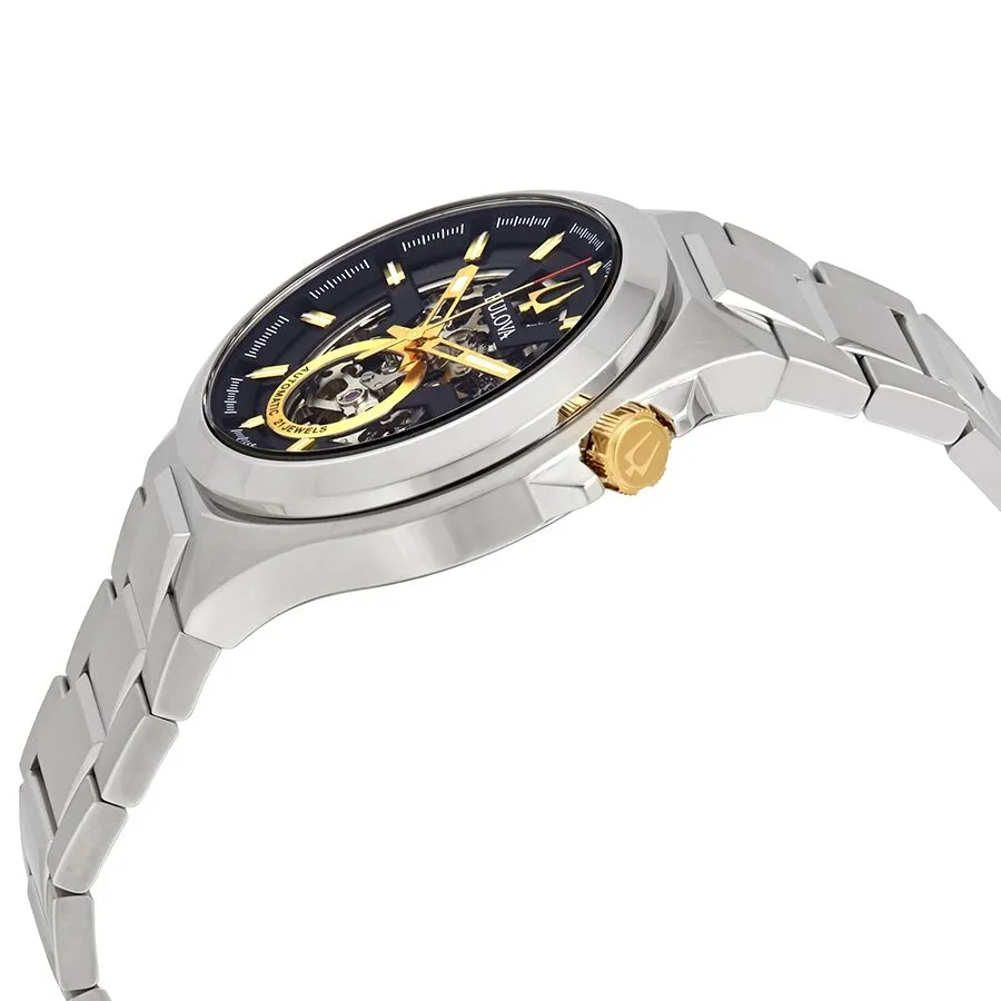 Bulova Maquina Black-Skeleton Dial Automatic Men's Watch 98A224