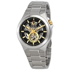 Bulova Maquina Black-Skeleton Dial Automatic Men's Watch 98A224