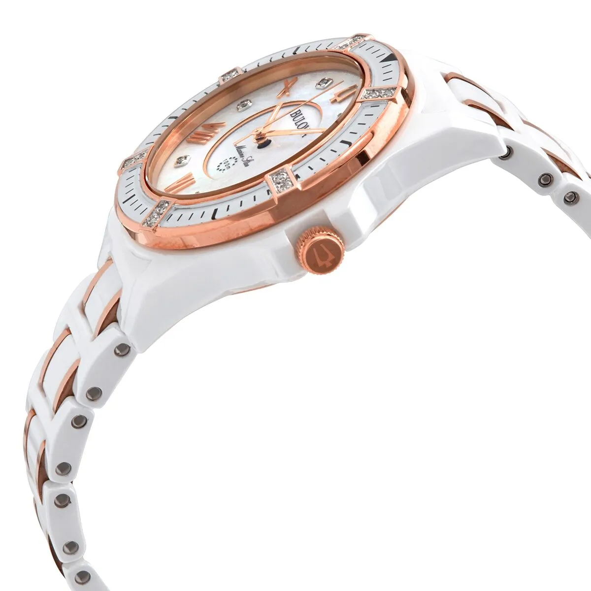 Bulova Marine Star Quartz Diamond Ladies Watch 98R241