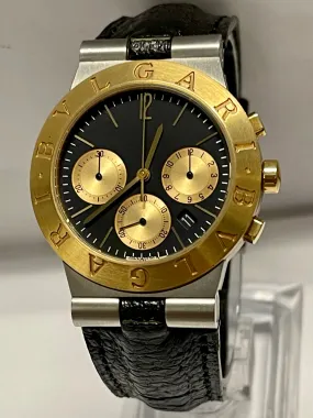 Bvlgari Diagono: Sport & Dress Chronograph 18K YG & SS Men Watch -$15K APR w/COA