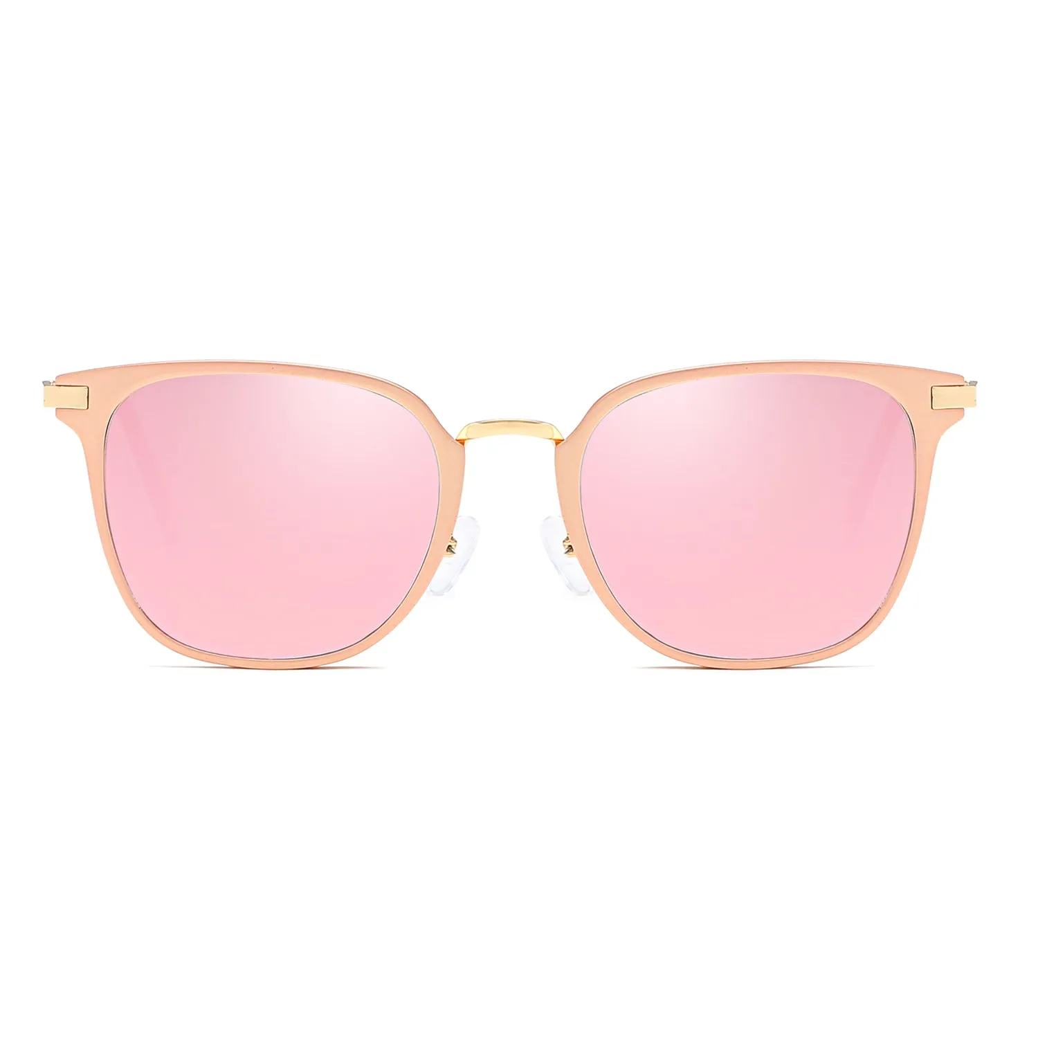 CAMBRIDGE | Pillowed Rectangle Flat Lens Horned Rim Sunglasses