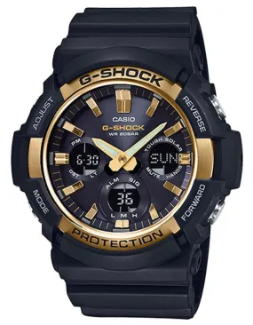 Casio G-Shock Mens GAS100 Series- Analog/Digital - Gold-Tone/Black - World Time